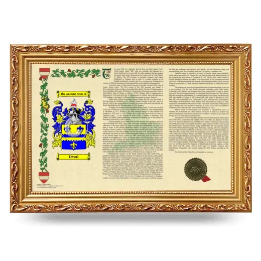 Deval Armorial Landscape Framed - Gold