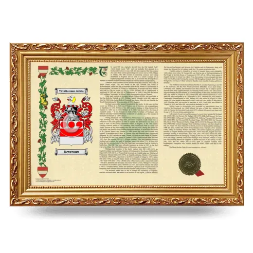 Deveroux Armorial Landscape Framed - Gold