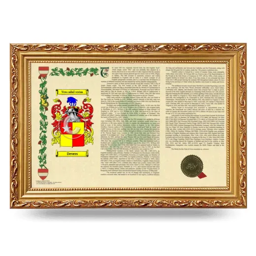 Devers Armorial Landscape Framed - Gold