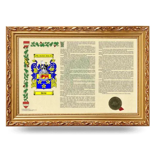Devie Armorial Landscape Framed - Gold