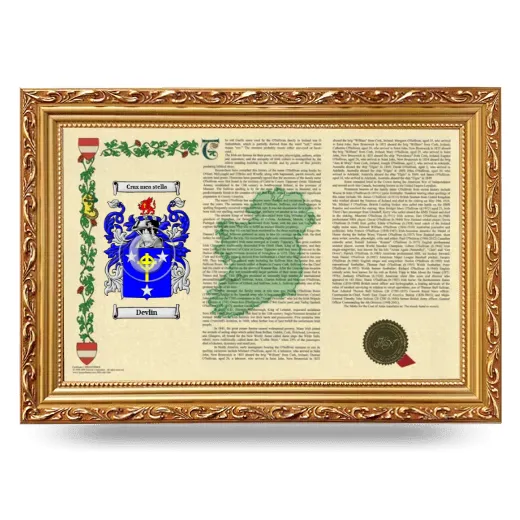 Devlin Armorial Landscape Framed - Gold