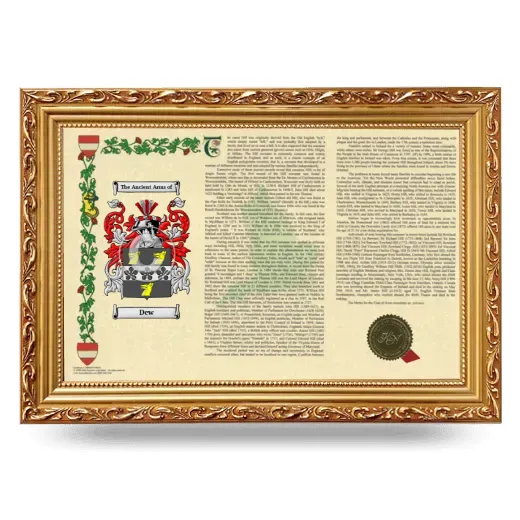 Dew Armorial Landscape Framed - Gold