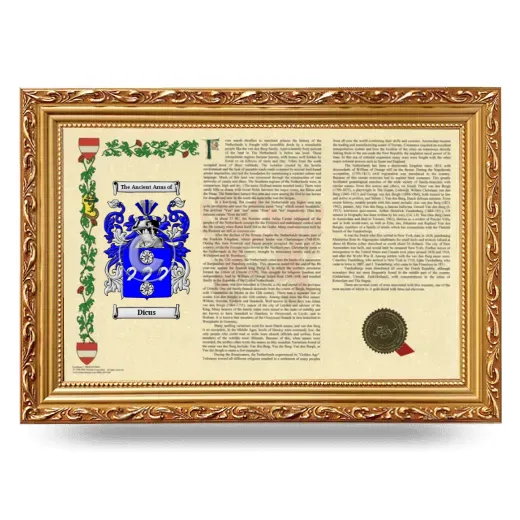 Dicus Armorial Landscape Framed - Gold