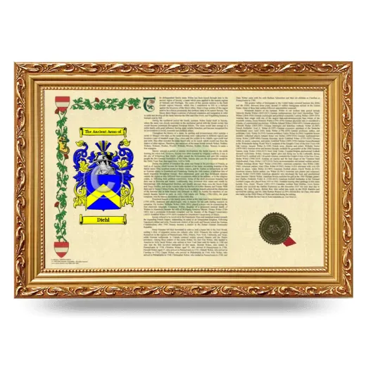 Diehl Armorial Landscape Framed - Gold