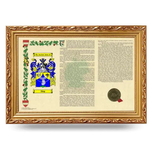 Diep Armorial Landscape Framed - Gold