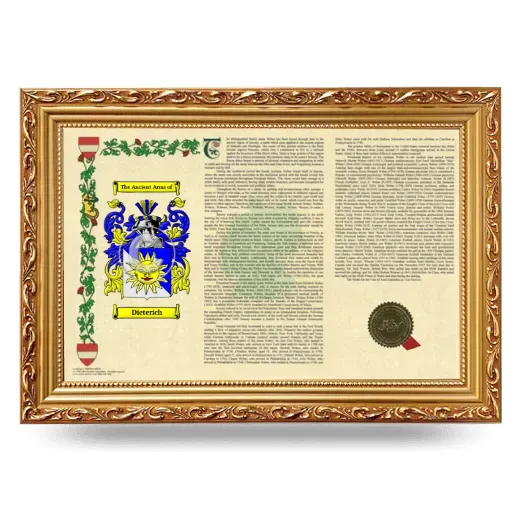 Dieterich Armorial Landscape Framed - Gold