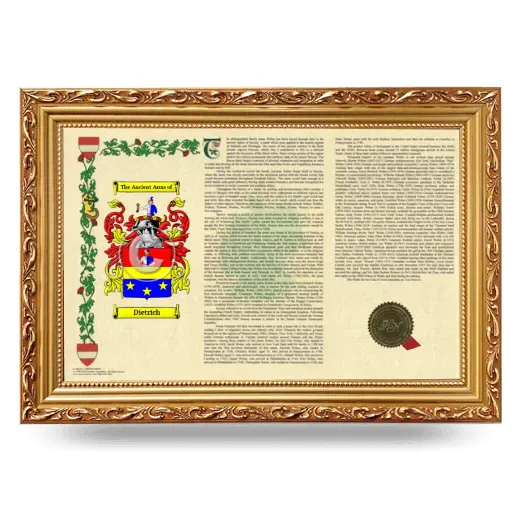 Dietrich Armorial Landscape Framed - Gold