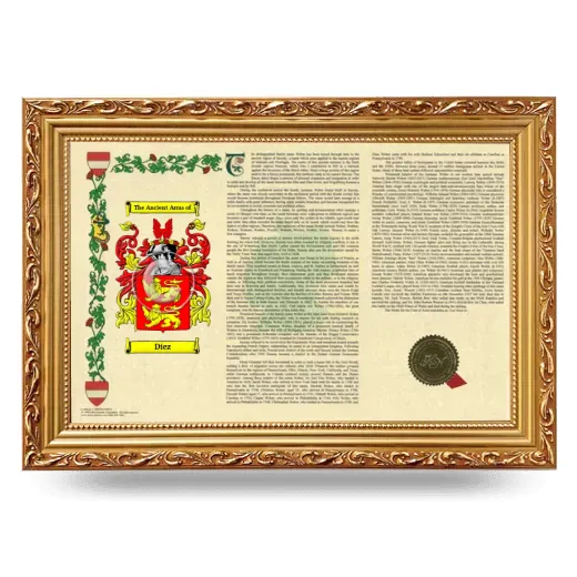 Diez Armorial Landscape Framed - Gold