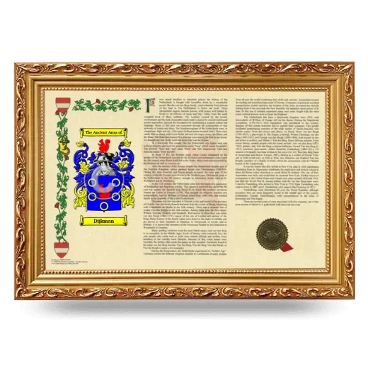 Dijkman Armorial Landscape Framed - Gold