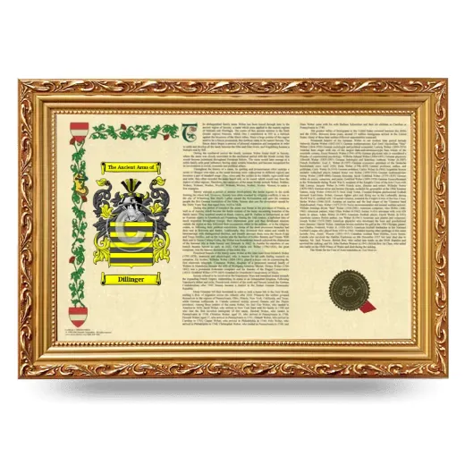 Dillinger Armorial Landscape Framed - Gold