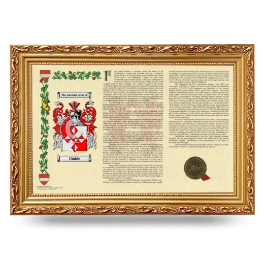 Dinkle Armorial Landscape Framed - Gold