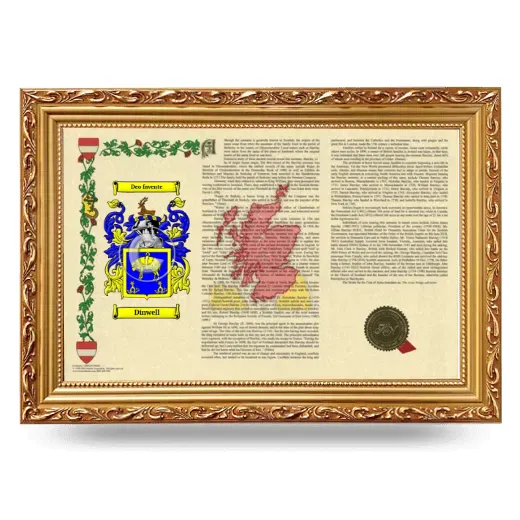 Dinwell Armorial Landscape Framed - Gold