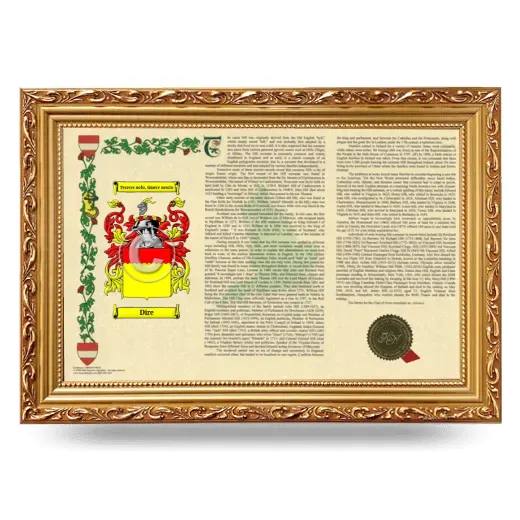 Dire Armorial Landscape Framed - Gold