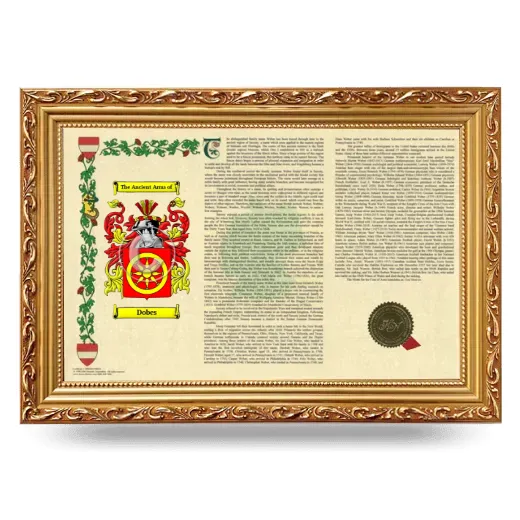 Dobes Armorial Landscape Framed - Gold