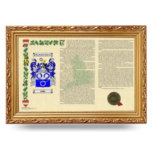 Doke Armorial Landscape Framed - Gold