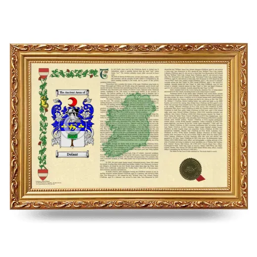 Dolant Armorial Landscape Framed - Gold