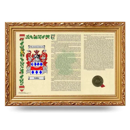 Doller Armorial Landscape Framed - Gold