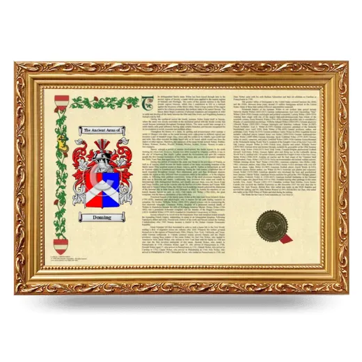 Doming Armorial Landscape Framed - Gold