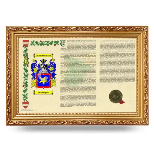 Domingue Armorial Landscape Framed - Gold