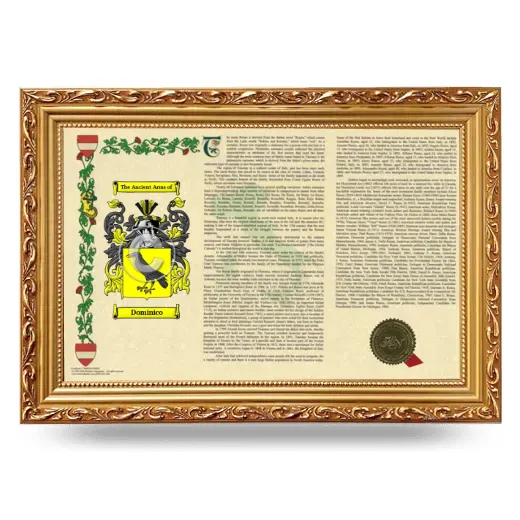 Dominico Armorial Landscape Framed - Gold