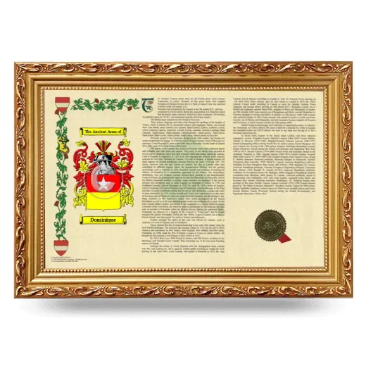Dominique Armorial Landscape Framed - Gold
