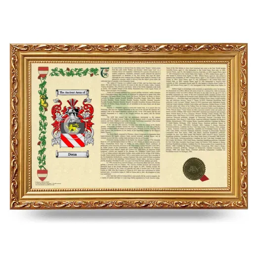 Dona Armorial Landscape Framed - Gold