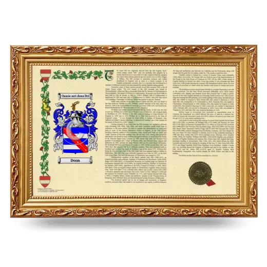 Donn Armorial Landscape Framed - Gold