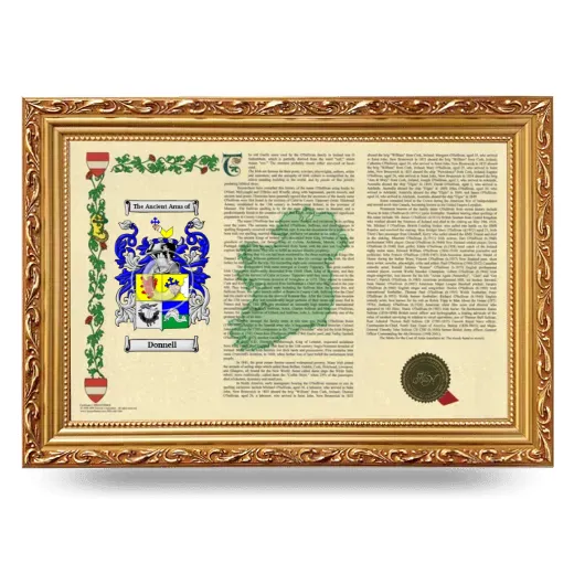 Donnell Armorial Landscape Framed - Gold