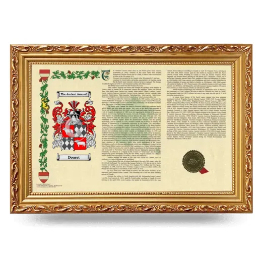 Doucet Armorial Landscape Framed - Gold