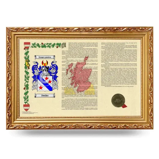 Doulas Armorial Landscape Framed - Gold