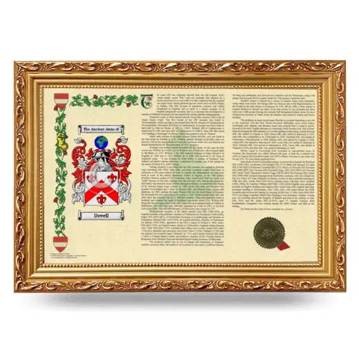 Dovell Armorial Landscape Framed - Gold