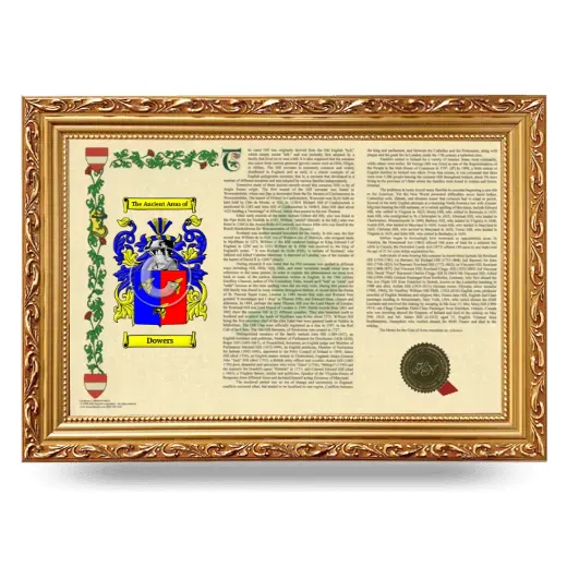 Dowers Armorial Landscape Framed - Gold