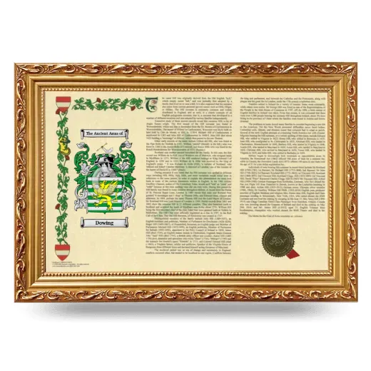 Dowing Armorial Landscape Framed - Gold