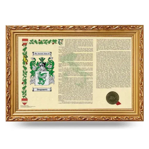 Dragonetti Armorial Landscape Framed - Gold