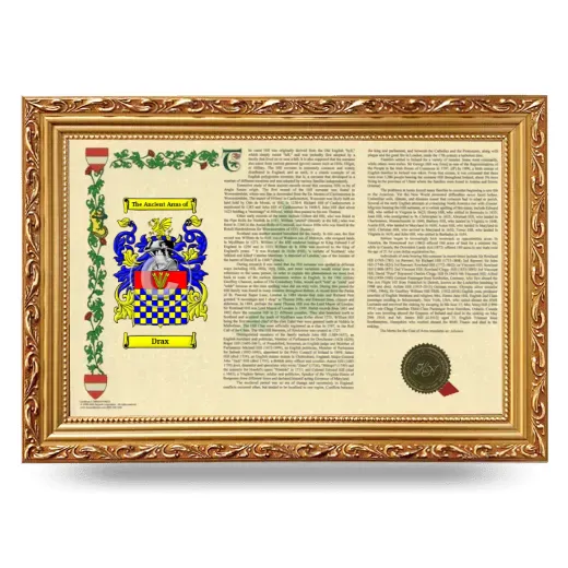 Drax Armorial Landscape Framed - Gold