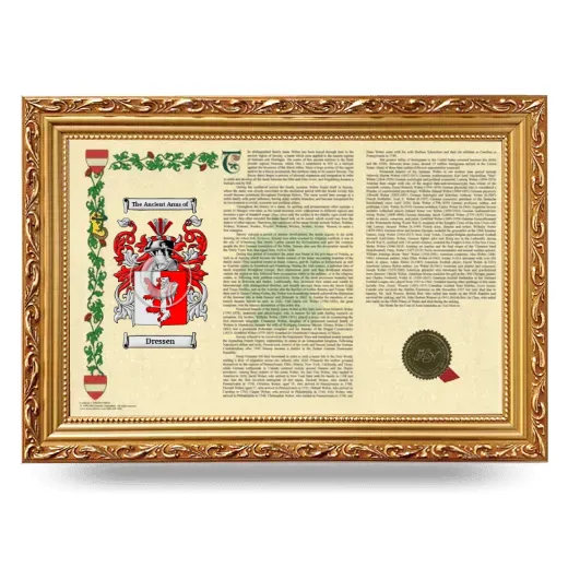 Dressen Armorial Landscape Framed - Gold