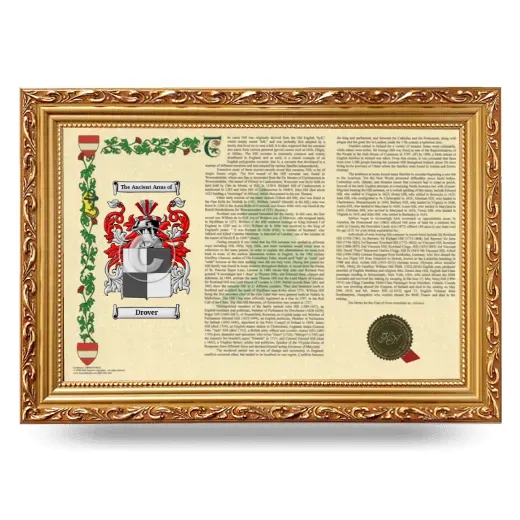Drover Armorial Landscape Framed - Gold