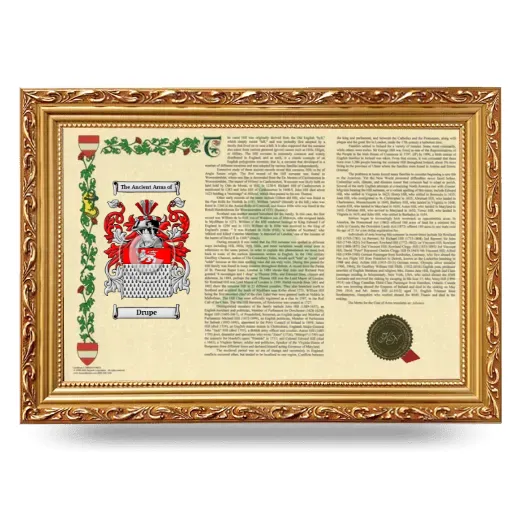 Drupe Armorial Landscape Framed - Gold