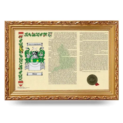 Drury Armorial Landscape Framed - Gold