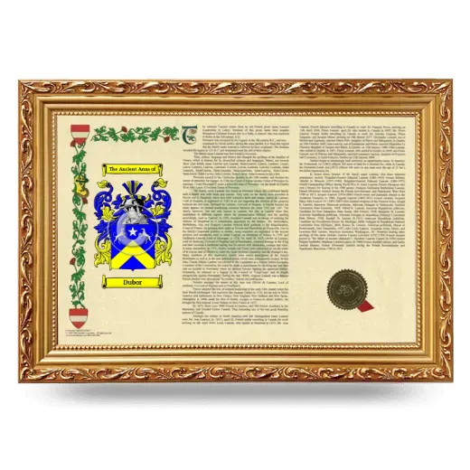 Dubor Armorial Landscape Framed - Gold