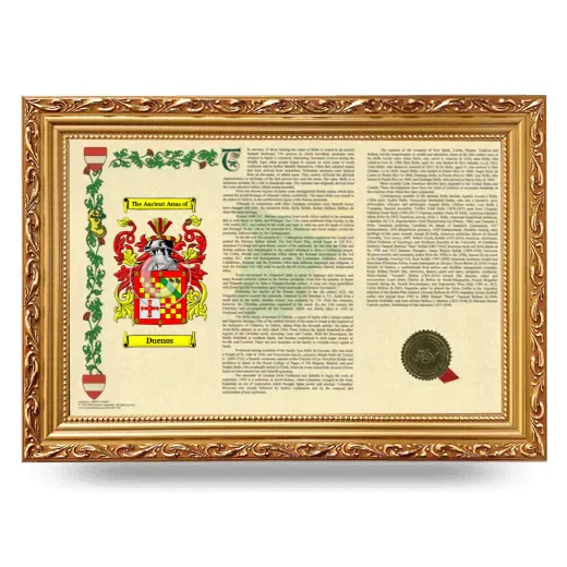 Duenos Armorial Landscape Framed - Gold