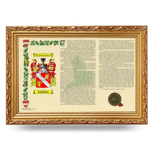 Dumbleton Armorial Landscape Framed - Gold