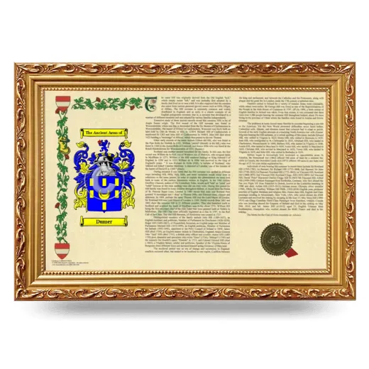 Dumer Armorial Landscape Framed - Gold