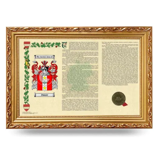 Dumer Armorial Landscape Framed - Gold