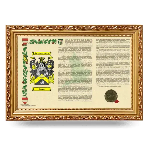 Dunce Armorial Landscape Framed - Gold