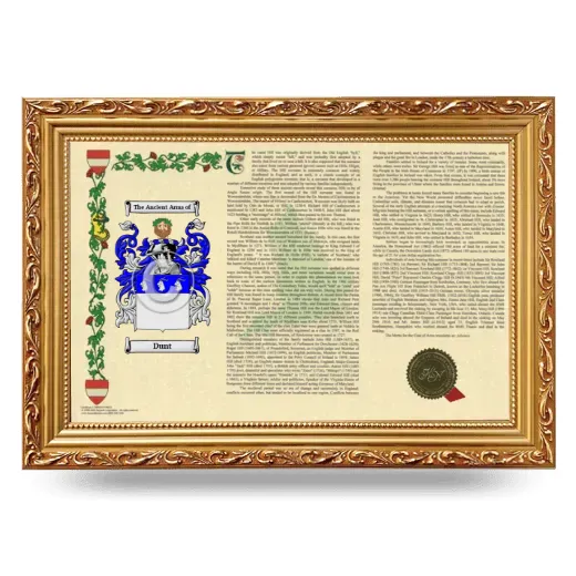 Dunt Armorial Landscape Framed - Gold