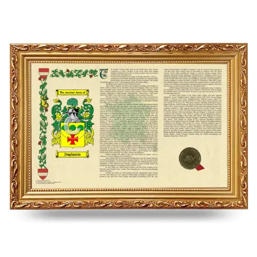 Duplantis Armorial Landscape Framed - Gold