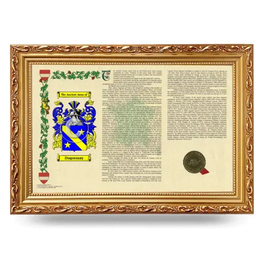 Duquesnay Armorial Landscape Framed - Gold