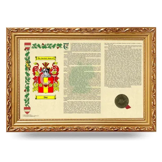Dur Armorial Landscape Framed - Gold
