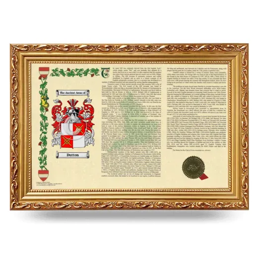 Dutton Armorial Landscape Framed - Gold